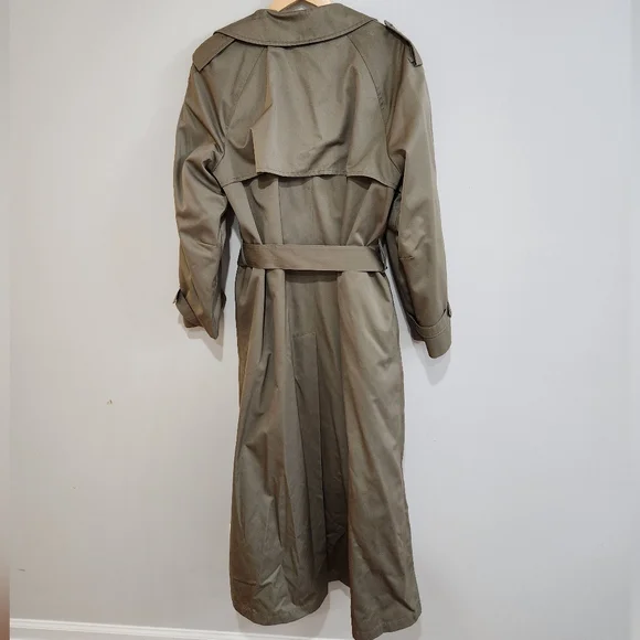 Vintage London For Women's trench coat, size 18 tall in military green. - Picture 2 of 9